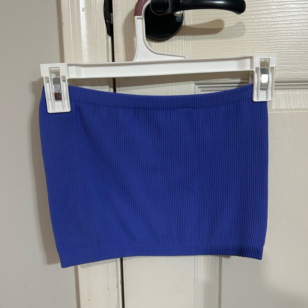 Blue Ribbed Women's Skirt